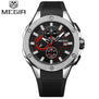 Megir New Fashion Big Dial Chronograph Watch Men Luxury Top Brand Quartz Military Student Sport Watch Silicone Men's Wristwatch