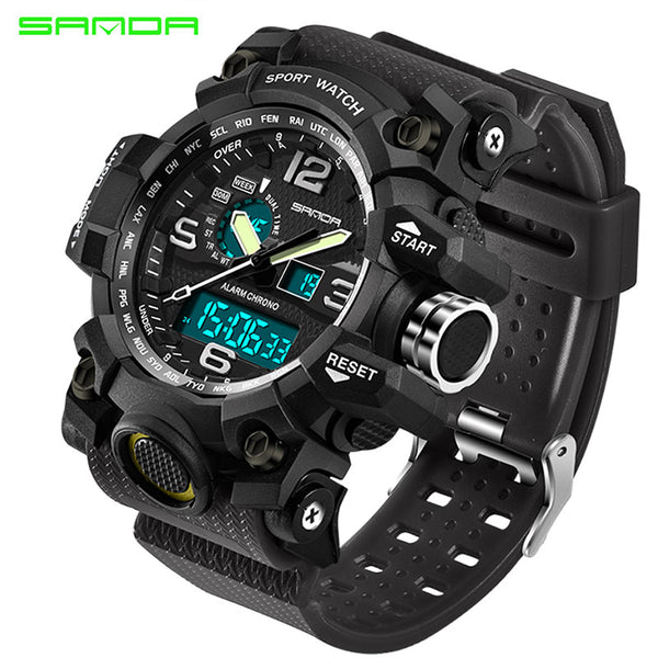 SANDA men's uniforms sports watch men's top brand luxury famous electronic LED digital watch male clock Relogio Masculino