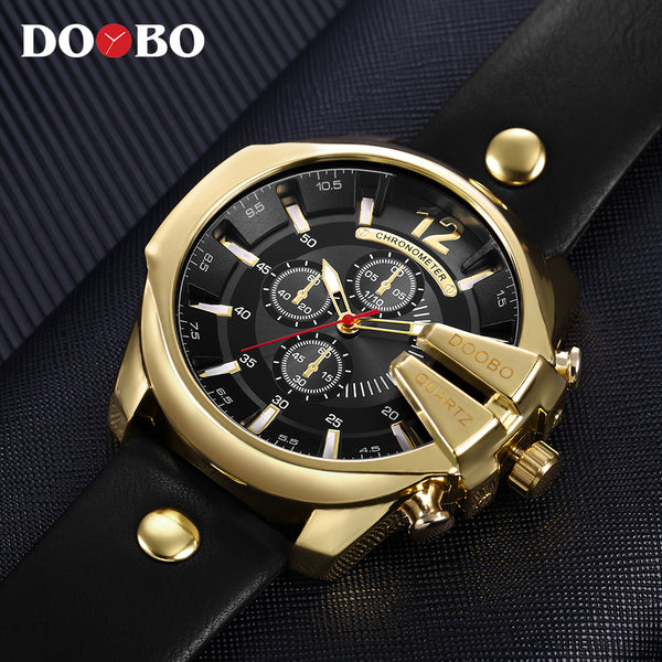 Relogio Masculino DOOBO Golden Men Watches Top Luxury Popular Brand Watch Man Quartz Gold Watches Clock Sports Men Wrist Watch