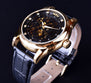 Winner Royal Diamond Design Black Gold Watch Montre Homme Mens Watches Top Brand Luxury Relogio Male Skeleton Mechanical Watch