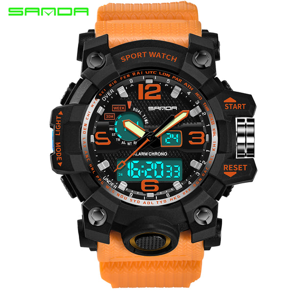 Top Luxury Brand Sanda Men Sport Watches Men's Quartz LED Analog Clock Man Military Waterproof Wrist Watch Relogio Masculino New