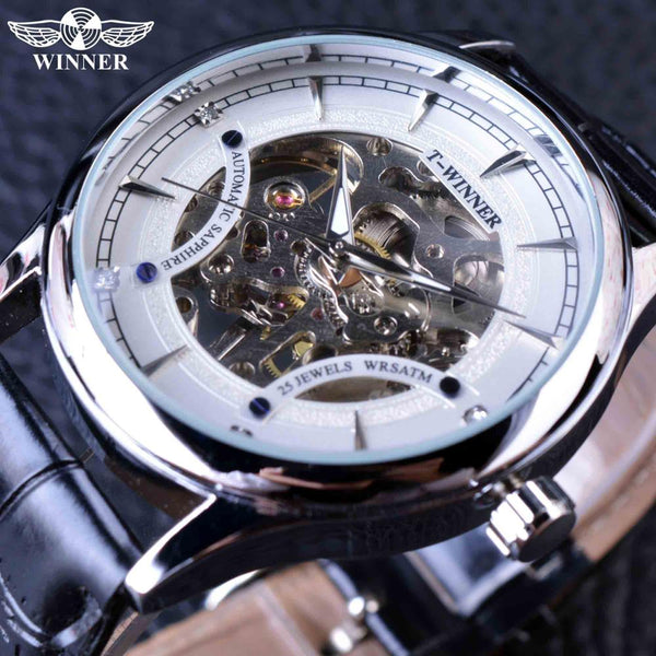 Winner 2016 Fashion Black Golden Star Luxury Design Clock Mens Watch Top Brand Luxury Mechanical Skeleton Watch Male Wrist Watch