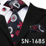 SN-1518 New Arriving Ties Men Fashion 2017 Hi-Tie Design Royal Blue Neck Tie Pocket Square Cufflinks Set for Mens Business Party