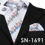 SN-1518 New Arriving Ties Men Fashion 2017 Hi-Tie Design Royal Blue Neck Tie Pocket Square Cufflinks Set for Mens Business Party