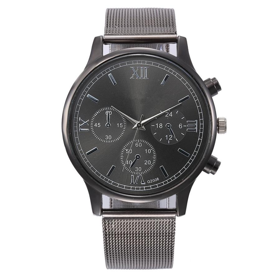 Men Wrist Watch Crystal Stainless Steel Analog Quartz Wrist Watch Bracelet Relogio Masculino Dropshipping Perfect Gift NF40