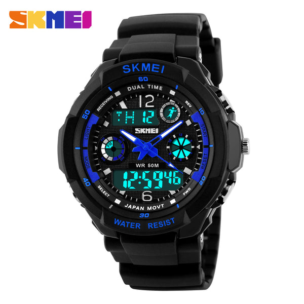 S-Shock Mens Military Watch For Men Sport Watch SKMEI Luxury Brand Analog Quartz And LED Digital Outdoor Waterproof Watches