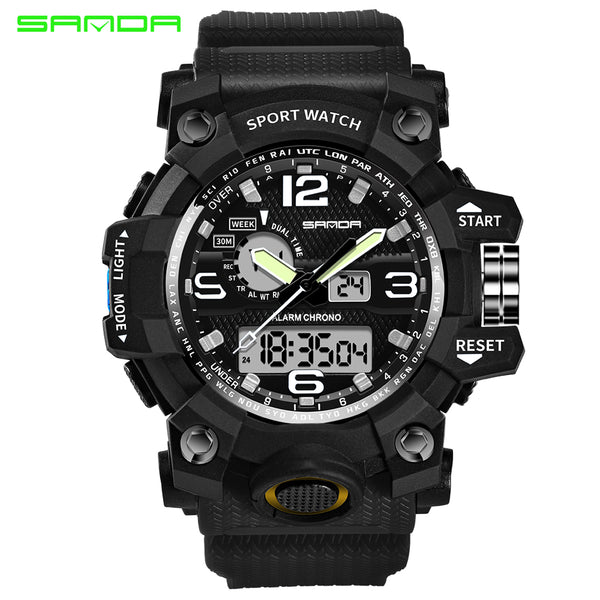 Top Luxury Brand Sanda Men Sport Watches Men's Quartz LED Analog Clock Man Military Waterproof Wrist Watch Relogio Masculino New