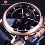 Forsining 2016 Luxury Rose Golden Series Moon Phase Calendar Design Clock Men Watch Top Brand Luxury Automatic Male Wrist Watch