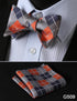 Check Polka Dot Silk Jacquard Woven Men Butterfly Self Bow Tie BowTie Pocket Square Handkerchief Hanky Suit Set G5