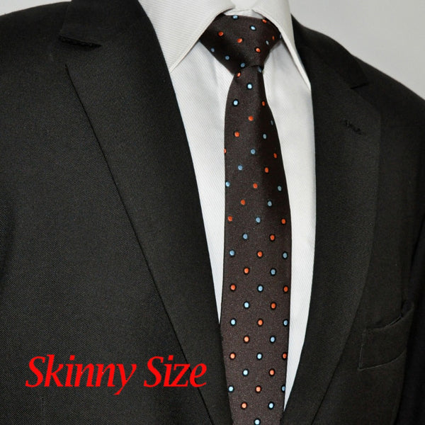 A37 Brown Blue Red Polka Dots Men's Ties Necktie Silk Fashion Novelty Dress for male Classic Brand New extra long size Hankies