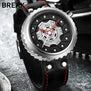 BREAK Men Quartz Sport Watch Man Rubber Leather Strap Casual Fashion Top Luxury Brand Waterproof Geek Creative Gift Wristwatches