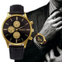 3 Dial Retro Design Watches Men Leather Band Analog Quartz Wrist Watch Business Brand Luxury Sports Digital Relogio Masculino