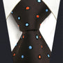 A37 Brown Blue Red Polka Dots Men's Ties Necktie Silk Fashion Novelty Dress for male Classic Brand New extra long size Hankies