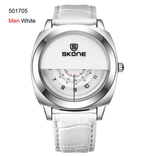 2016 Hot!Casual SKONE Genuine Men & Women Brand Wristwatches Special design Military Leather Sports Watch Relogio Masculino