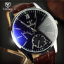 Brand New Luxury Fashion Faux Leather Mens Quartz Analog Watch Casual Male Business Watches Top Quality Black Brown