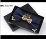 Korean Formal Mens Bow Tie With Metal Decorate Groomsman Groom Bow Ties For Men Wedding Party Bowtie Gift Box Butterfly Neckwear