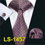 LS-822 Mens Tie Black Paisley 100% Silk Classic Barry.Wang Tie Hanky Cufflinks Set For Men Formal Wedding Party Groom Hot Sell