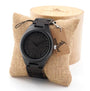 BOBO BIRD Mens Black Ebony Wooden Watches Wood WristWatch Links Causal Quartz relogio masculino in Gift Box custom logo