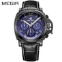 MEGIR Original Men Watch Top Brand Luxury Chronograph Military Watches Leather Quartz Wrist Watches Relogio Masculino Men 3006