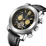 MG. ORKINA Big Case Man Watch Tourbillon Mechanical Male Clock Auto Date Timepiece Leather Strap Display Relogio Masculino