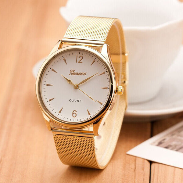 relojes hombre 2015 Women Watches, women Casual dress watches Gold Geneva Brand Steel Watches, Quartz Formal watch,relojes mujer