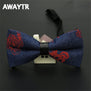 AWAYTR Classic Black Skull Printted Neck Tie for Wedding Men Fashion Business Bow Tie Neckwear Denim Print Bowtie 12*6cm