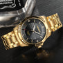 AMUDA Men Fashion Casual Analog Quartz Wristwatches Stainless Steel Strap Luxury Brand Gold Watches Clock Male Relogio Masculino