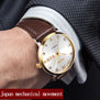 JSDUN Watch men Mechanical Watches Waterproof relogio masculino Japan Automatic Movement Date Week Leather Watches Clock saat