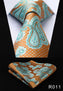 Paisley Floral 3.4" 100%Silk Wedding Jacquard Woven Men Tie Necktie Pocket Square Handkerchief Set Suit #RF1