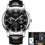 2017 LIGE Men sports Watches Male Fashion Business quartz-watch Men Leather Waterproof Clock Man Auto Date Multifunction Watches