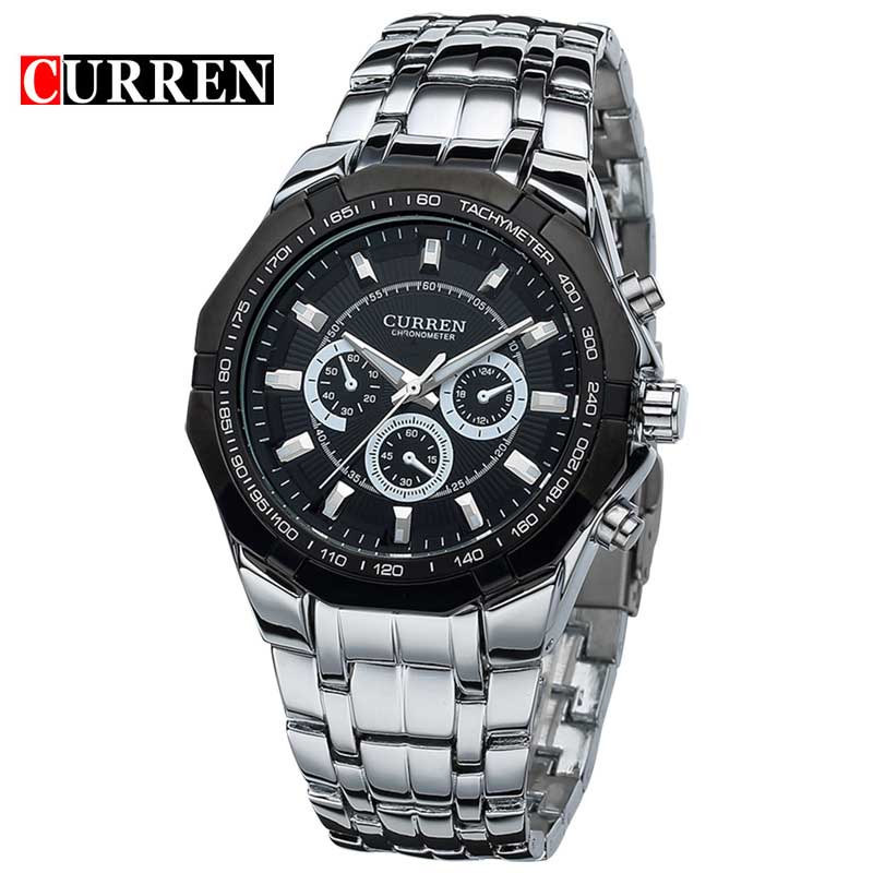 Men Business Watch Clock Curren Mens Watches Top Brand Luxury Military Full Stainless Steel Quartz Wrist Watch Relogio Masculino