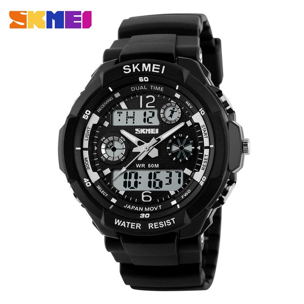 S-Shock Mens Military Watch For Men Sport Watch SKMEI Luxury Brand Analog Quartz And LED Digital Outdoor Waterproof Watches