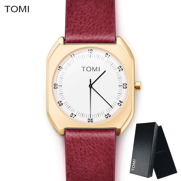 TOMI Brand New Fashion luxury Elegant woman Watches Simple Ultra Thin dial Casual Male Quartz Clock Man Watch Wristwatch Gift