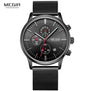 Megir Fashion Mens Business Stainless Steel Band Quartz Watches with Calendar Chronograph Luminous Analog Wristwatch Man 2011