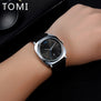 Tomi 2017 New Men Luxury Brand Rose Gold Leather Strap Watch Luxury Quartz Wristwatch Square Sport Waterproof Dress Relogio T013