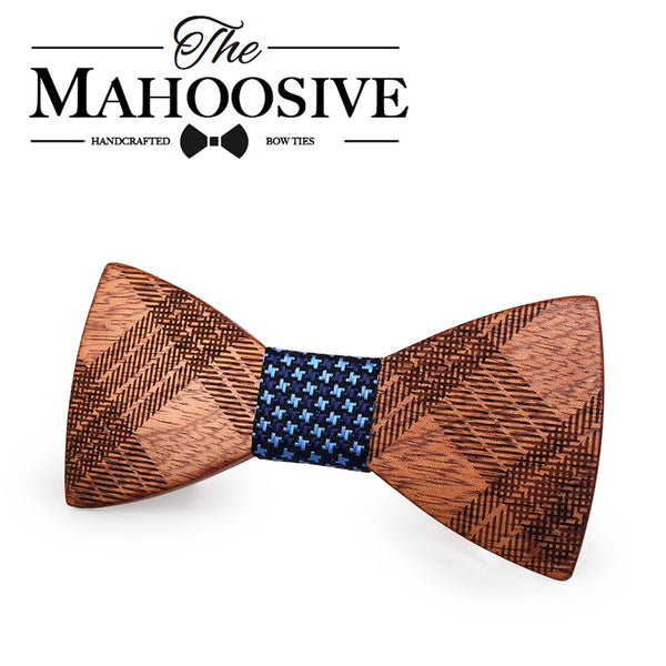 Mahoosive Wood Bow Ties for Mens Wedding Suits Wooden Bow Tie Butterfly Shape Bowknots Gravatas Slim Cravat