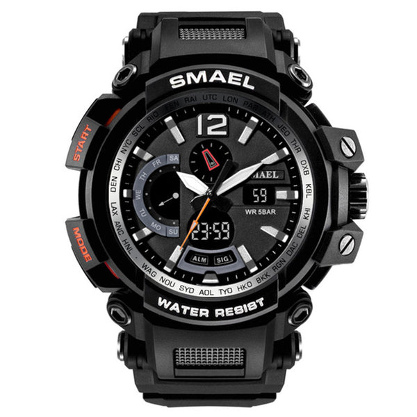 SMAEL Brand Fashion LED Watch 50M Waterproof Analog Quartz Dual Display Watch Military Sports Men's Watches Relogio Masculino