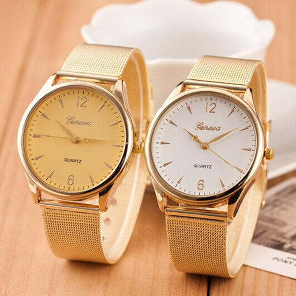 relojes hombre 2015 Women Watches, women Casual dress watches Gold Geneva Brand Steel Watches, Quartz Formal watch,relojes mujer