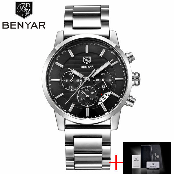 Reloj Hombre 2017 BENYAR Fashion Chronograph Sport Mens Watches Top Brand Luxury Military Quartz Watch Clock Relogio Masculino