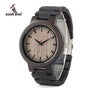 BOBO BIRD WC30 Mens Wood Watch Full Ebony Wooden Quartz Watches Japan 2035 Miyota Movement Wood Band Watch for Men