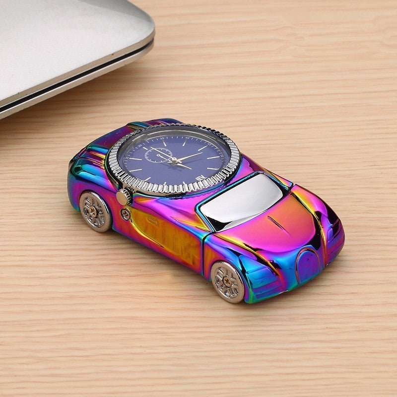 COXRY USB Charging Flameless Lighter Gold Car Model Men Watches 2018 Luxury Brand Men's Watches Quartz Toys Collection Clock Men