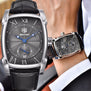 Men Watches BENYAR Brand Luxury Waterproof Genuine Leather Quartz Watch Classic Rectangle Case Auto Date Fashion Casual Watches