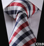 Check 3.4" 100%Silk Wedding Party Jacquard Woven Classic Men Tie Necktie CI