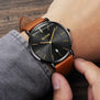 OLEVS Men's Calendar Watches Luxury Brand Water resistant Sports Wristwatch Casual Fashion Leather Ultra thin Watch Quartz Male