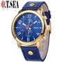 Luxury O.T.SEA Brand Leather Watches Men Military Sports Quartz Analog Wristwatches Relogio Masculino For Dropshipping 8192