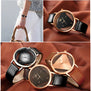 GEEKTHINK Hollow Quartz Watch Women Luxury Brand Gold Ladies Casual Dress Leather Strap Clock Female Girls Trending
