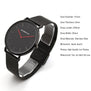 Japan Quartz Luxury Men Watches Women Thin Black Leather Stainless Steel Magnet Strap Wristwatch Red Hand Waterproof Antibrittle