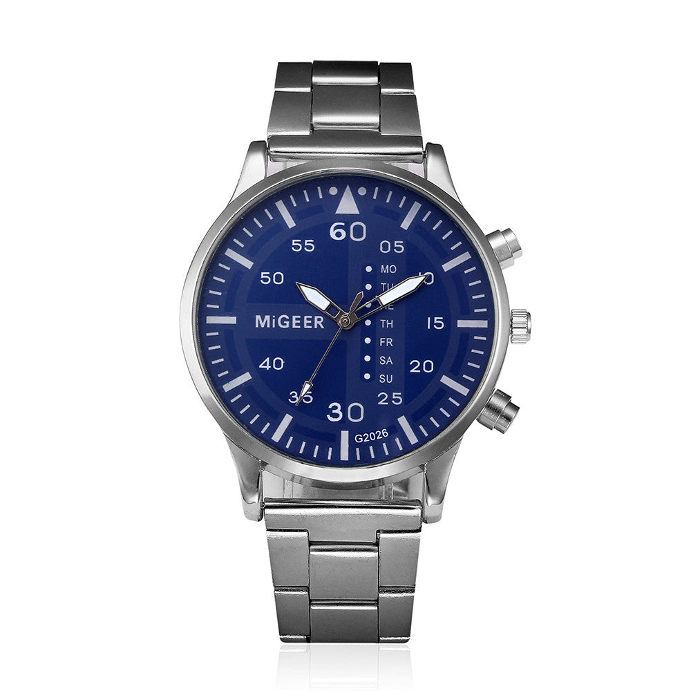 MIGEER Men Watch Stainless Steel Strap Business Men Fashion Quartz Hours Wrist Analog Watch Relogio Masculino Gift Y 50