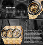 2017 WINNER Men Gold Watches Automatic Mechanical Watch Male Skeleton Wristwatch Stainless Steel Band Luxury Brand Sports Design