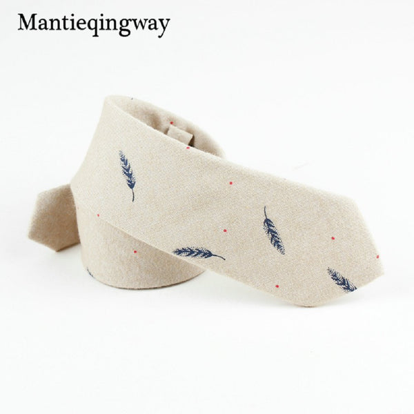 Mantieqingway 6cm Mens Cotton Casual Necktie Wedding Groom Jacquard Neck Ties Print Birds Gravatas Leaves Business Neckwear